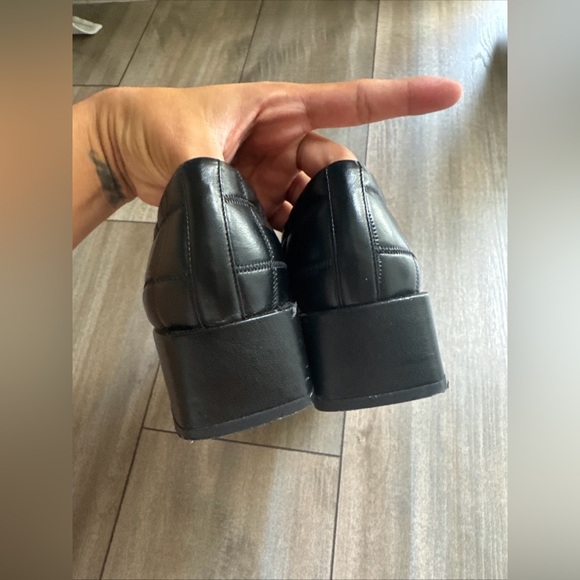 Angel Alarcon Women’s Black Quilted Pumps Square Toe Block Heel EU 38 US 7.5 - Picture 9 of 12